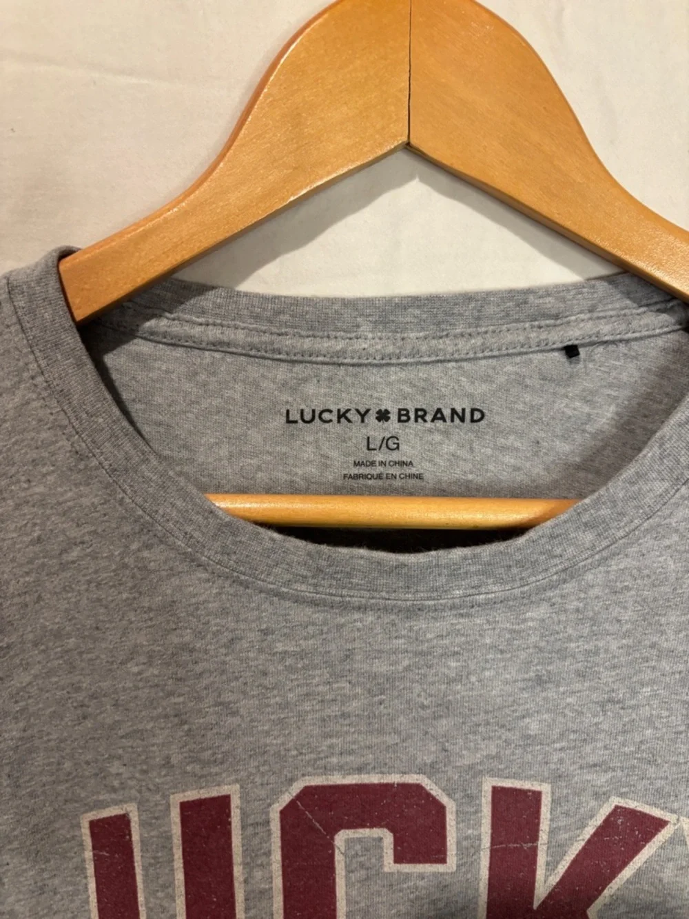🔥3 for $25 Lucky Brand Boxy Fit Graphic Tee Grey Oversized T-Shirt - Picture 4 of 5